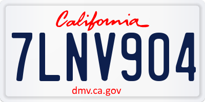 CA license plate 7LNV904