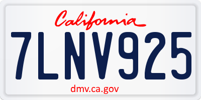 CA license plate 7LNV925