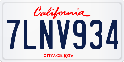 CA license plate 7LNV934