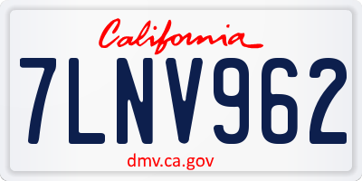 CA license plate 7LNV962