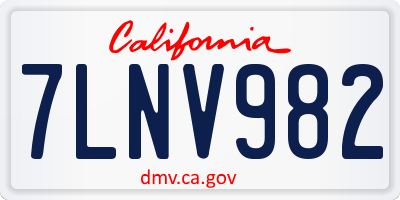 CA license plate 7LNV982