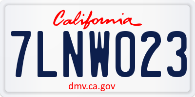 CA license plate 7LNW023