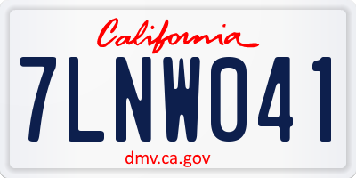 CA license plate 7LNW041