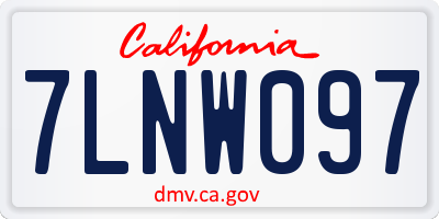 CA license plate 7LNW097