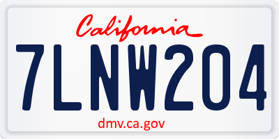 CA license plate 7LNW204