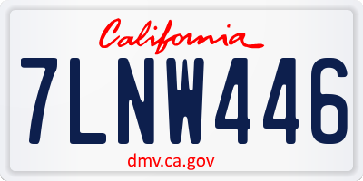 CA license plate 7LNW446