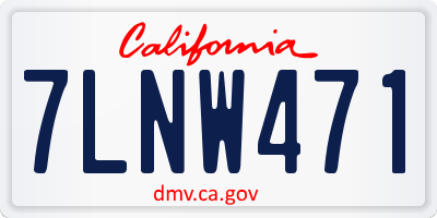 CA license plate 7LNW471