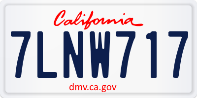 CA license plate 7LNW717