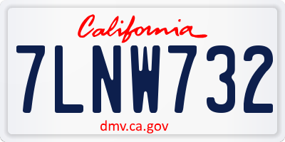 CA license plate 7LNW732