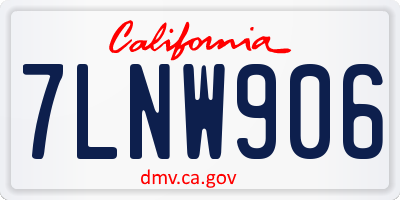 CA license plate 7LNW906