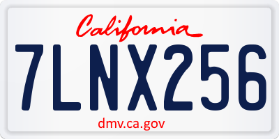 CA license plate 7LNX256
