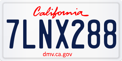 CA license plate 7LNX288
