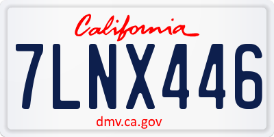 CA license plate 7LNX446