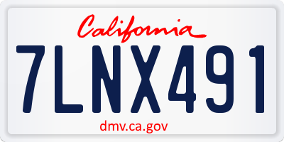 CA license plate 7LNX491