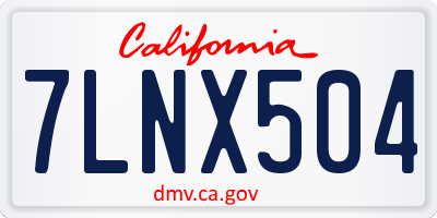 CA license plate 7LNX504