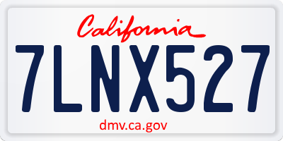 CA license plate 7LNX527
