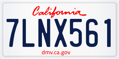 CA license plate 7LNX561