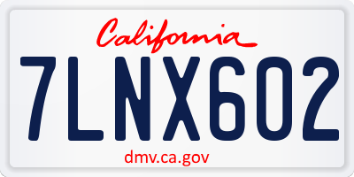 CA license plate 7LNX602