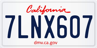 CA license plate 7LNX607