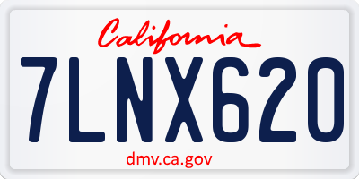 CA license plate 7LNX620