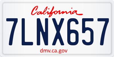 CA license plate 7LNX657