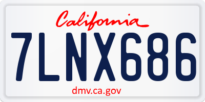 CA license plate 7LNX686