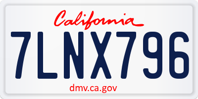 CA license plate 7LNX796