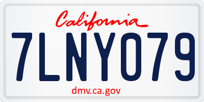 CA license plate 7LNY079