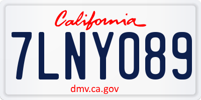 CA license plate 7LNY089