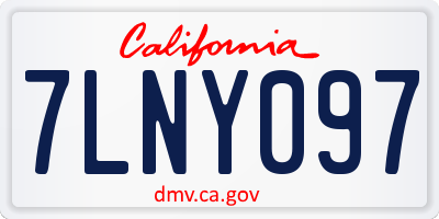 CA license plate 7LNY097