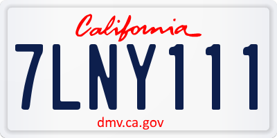 CA license plate 7LNY111