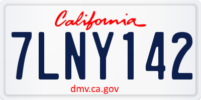 CA license plate 7LNY142