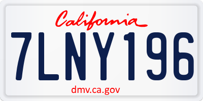 CA license plate 7LNY196