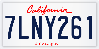 CA license plate 7LNY261