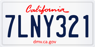 CA license plate 7LNY321