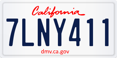 CA license plate 7LNY411