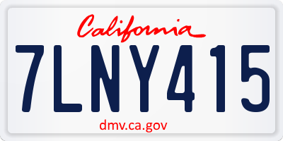 CA license plate 7LNY415