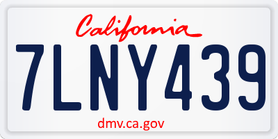 CA license plate 7LNY439