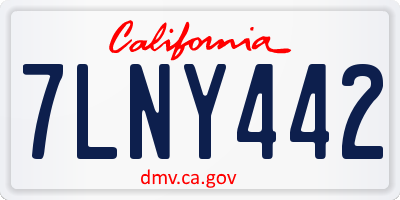 CA license plate 7LNY442