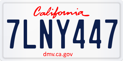 CA license plate 7LNY447