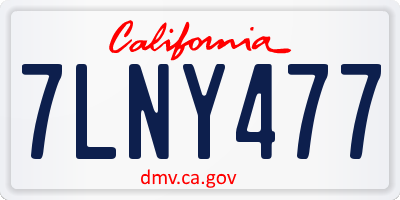 CA license plate 7LNY477