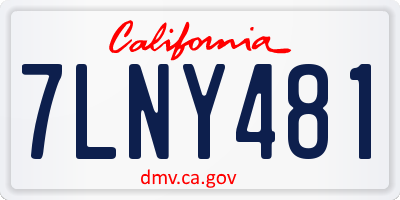 CA license plate 7LNY481