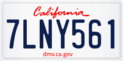 CA license plate 7LNY561