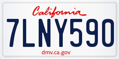 CA license plate 7LNY590