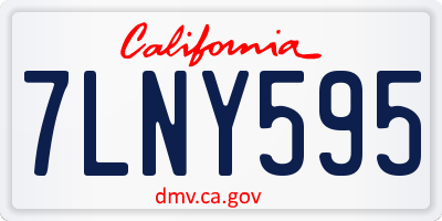 CA license plate 7LNY595