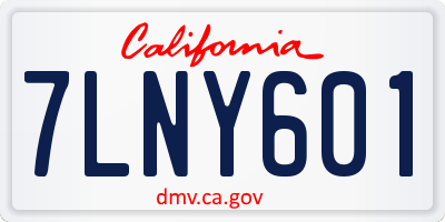 CA license plate 7LNY601