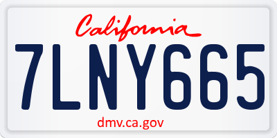 CA license plate 7LNY665