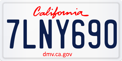 CA license plate 7LNY690