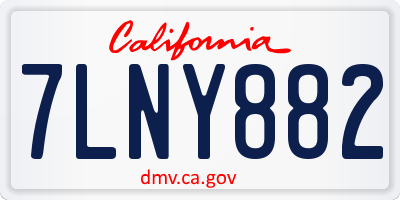 CA license plate 7LNY882