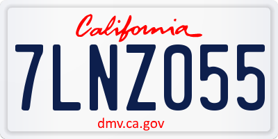 CA license plate 7LNZ055